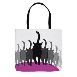 Cat Lover Tote Bag, Kitty Tote bag, Cat Mom Tote, Cat Lover Gifts, 13" x 13"